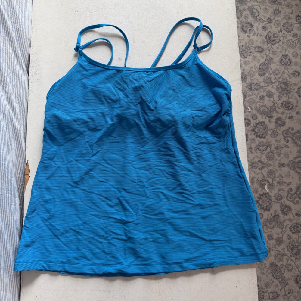 Athleta Bright Turquoise Strappy Swim Tankin